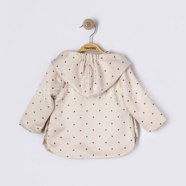 Kalp Detaylı Fermuarlı Trençkotlu Pantolonlu 3’Lü Takım (LÜXS KALİTE)