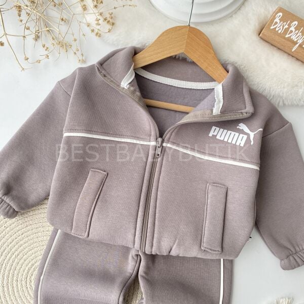 Puma Yazı Baskılı Fermuarlı Eşofman Takımı