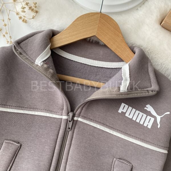 Puma Yazı Baskılı Fermuarlı Eşofman Takımı