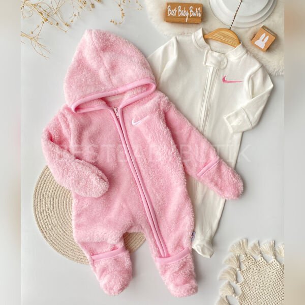 Nıke Nakışlı Peluş Kapşonlu 2’Li Tulum Seti