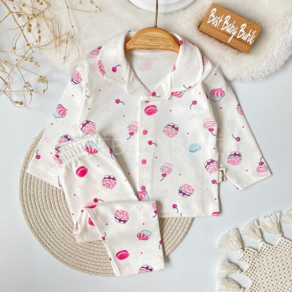Cupcake %100 Pamuk Pijama Takımı