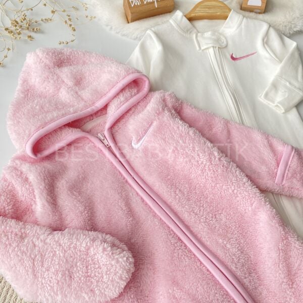 Nıke Nakışlı Peluş Kapşonlu 2’Li Tulum Seti