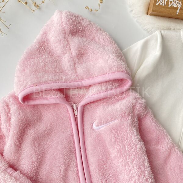 Nıke Nakışlı Peluş Kapşonlu 2’Li Tulum Seti 6-9 AY