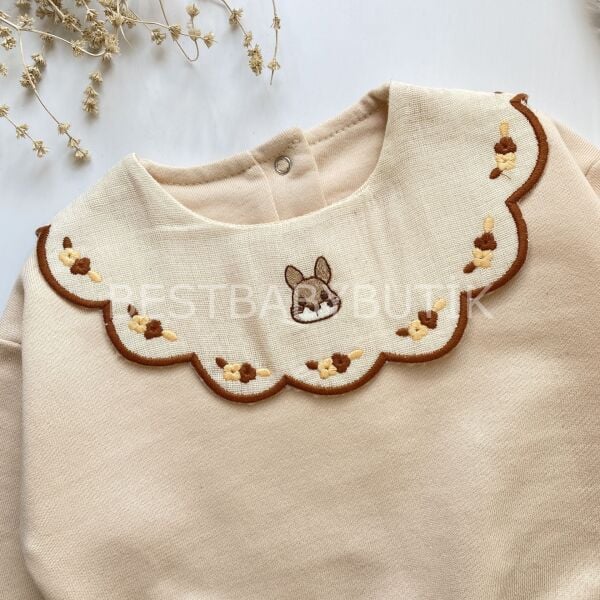 TAVŞANCIK NAKIŞLI BÜYÜK YAKA DETAYLI İSPANYOL PAÇA 2’Lİ TAKIM