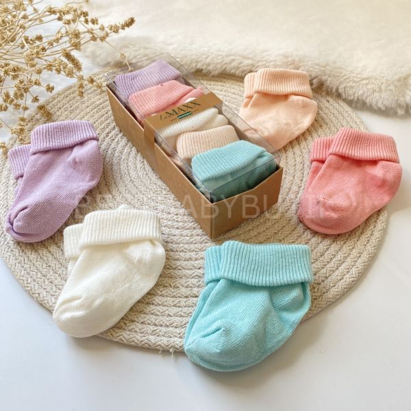 ORGANİK KUTULU 5’Lİ BEBEK ÇORAP (1KUTU)