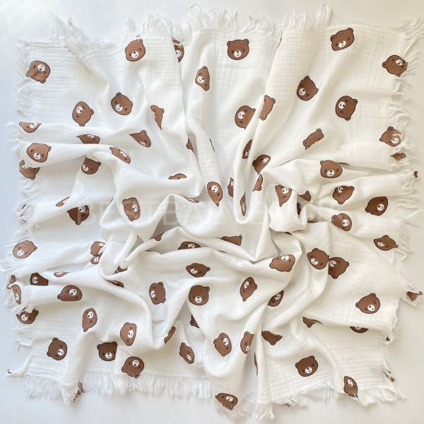 BEBLY AYICIK KAFALAR ÇİFT KATLI BÜYÜK BOY MÜSLİN BATTANİYE 105x120 CM