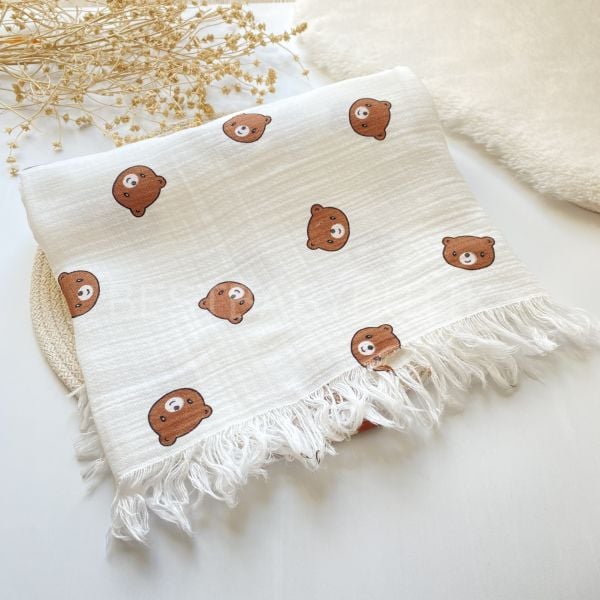 BEBLY AYICIK KAFALAR ÇİFT KATLI BÜYÜK BOY MÜSLİN BATTANİYE 105x120 CM
