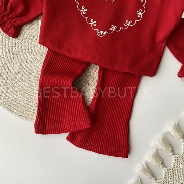 Kurdale Nakışlı Fistolu İspanyol Paça 2’Li Takım