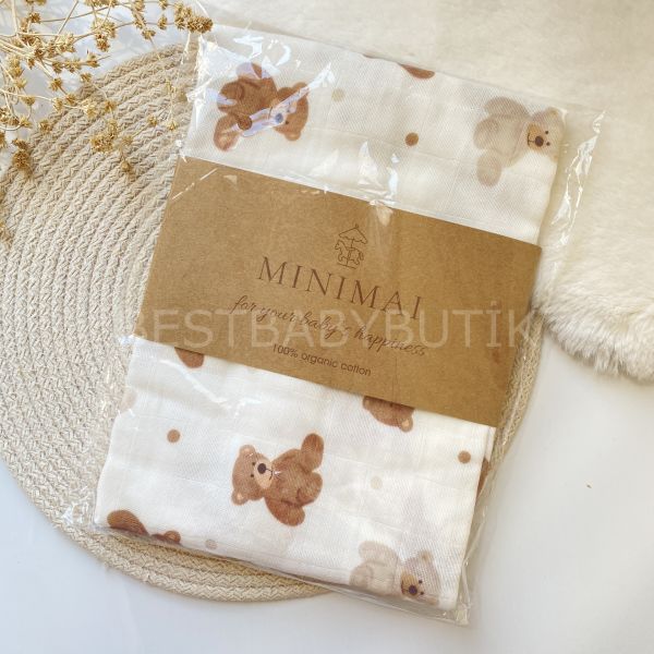 MİNİMAİ AYICIK KAFALAR TEK KATLI  MÜSLİN BATTANİYE