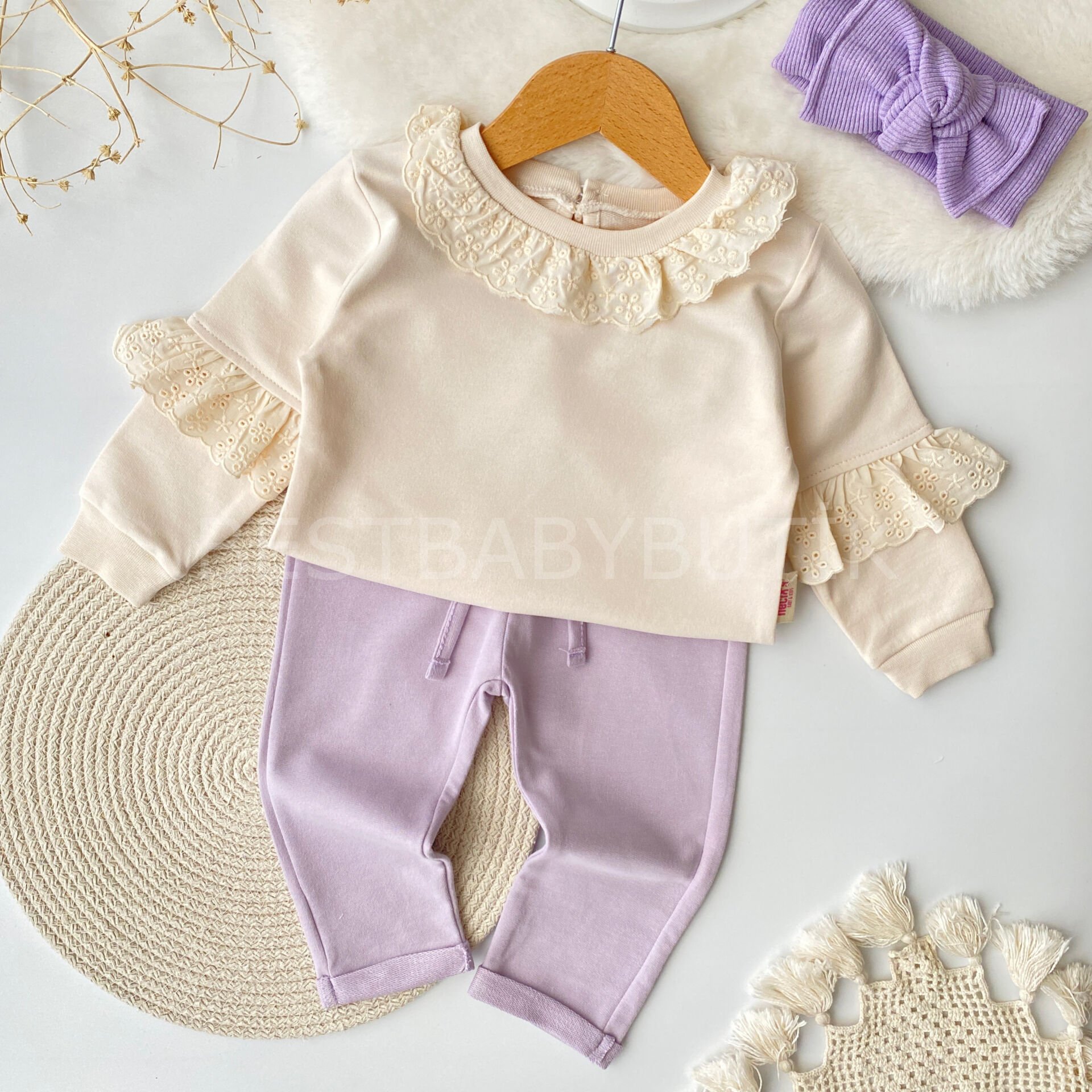 Mery Fisto Yaka 2İp Pantolonlu 2’Li Takım