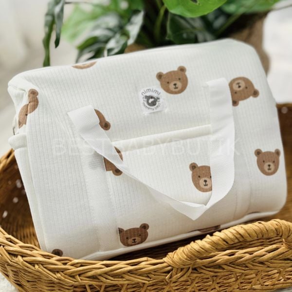 BESTBABYBUTİK PİNTEREST AYICIKLI KAPİTONE BEBEK ÇANTASI