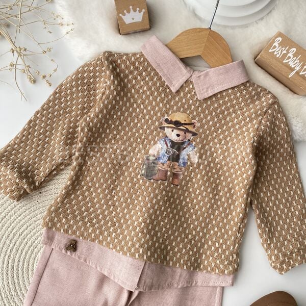 Ayıcık Baskılı Yumuşak Dokulu Ayakkabılı 3’Lü Takım