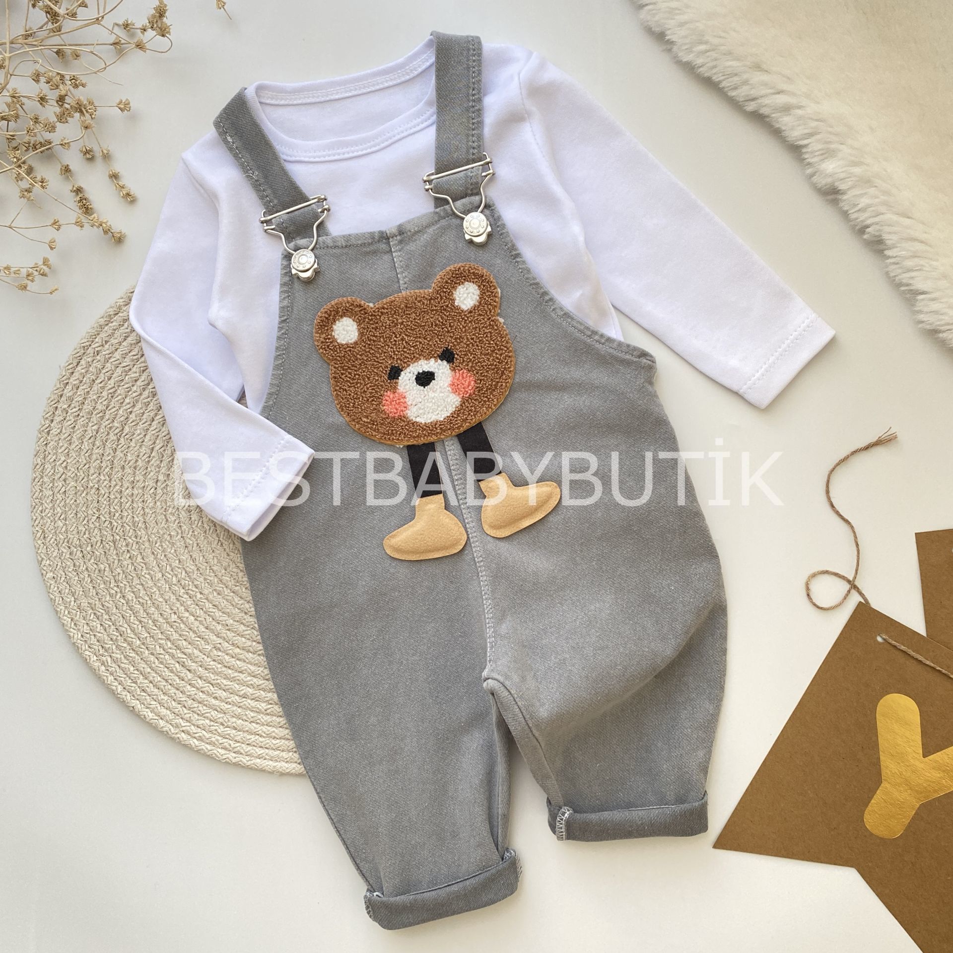 AYICIK PANÇ İŞLEMELİ 2’Lİ KOT SALOPET