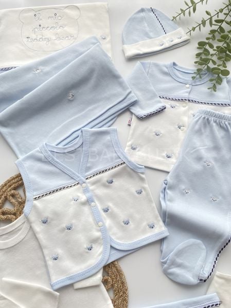 AYICIK NAKIŞLI 10 PARÇA FİTİLLİ HASTANE ÇIKIŞI SETİ