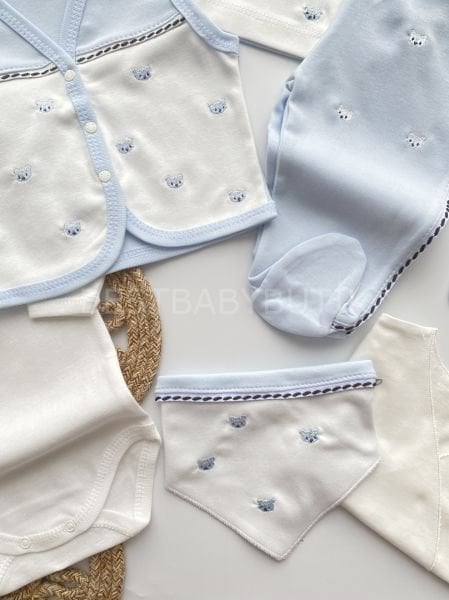 AYICIK NAKIŞLI 10 PARÇA FİTİLLİ HASTANE ÇIKIŞI SETİ