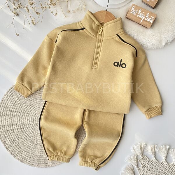 ALO Yazılı Fermuarlı Şardonlu 2’Li Takım