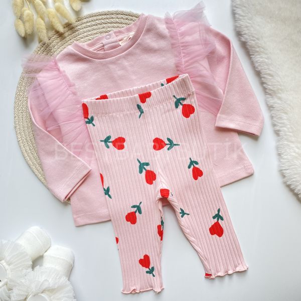 MAMINO LALE BASKILI FİTİLLİ TAYTLI 2’Lİ TAKIM 9-12 AY