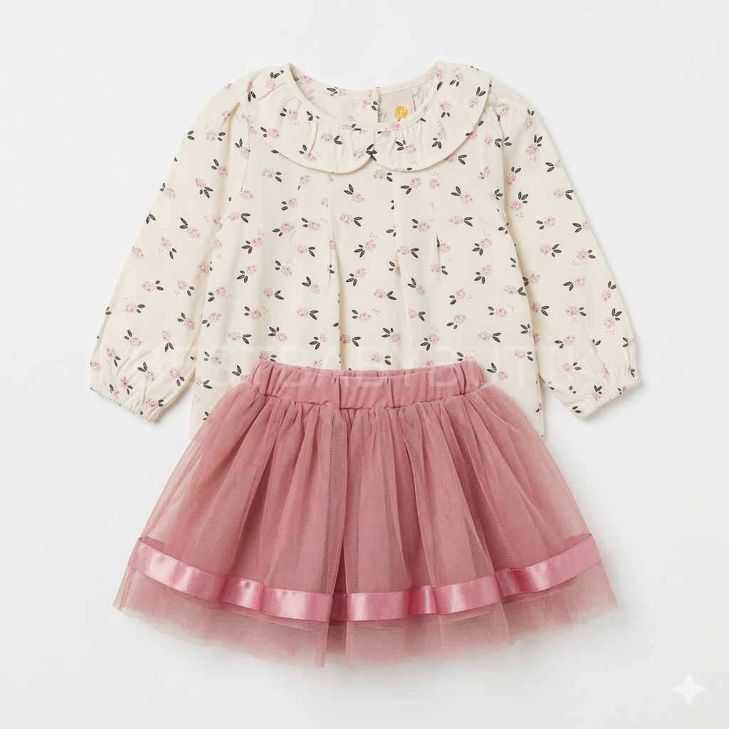 Tütü Etekli Çıtır Çiçekli 2’Li Takım 2-3 YAŞ