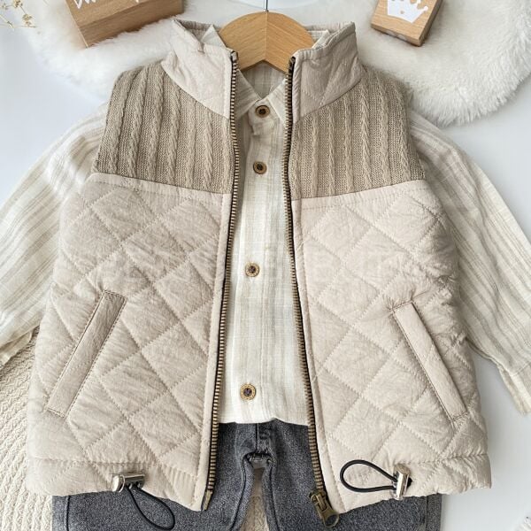 Premium Şişme Yelekli Kot Pantolonlu Gömlekli 3’Lü Takım