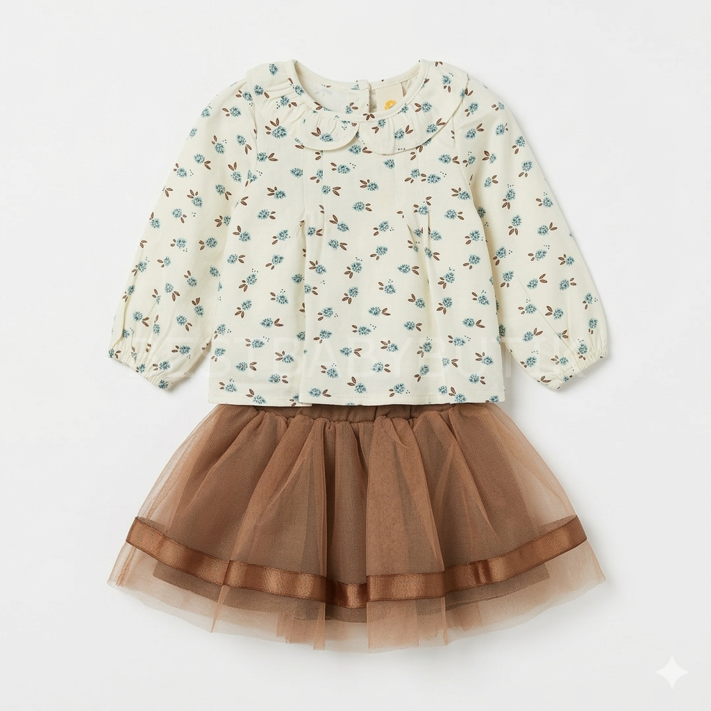 Tütü Etekli Çıtır Çiçekli 2’Li Takım 2-3 YAŞ
