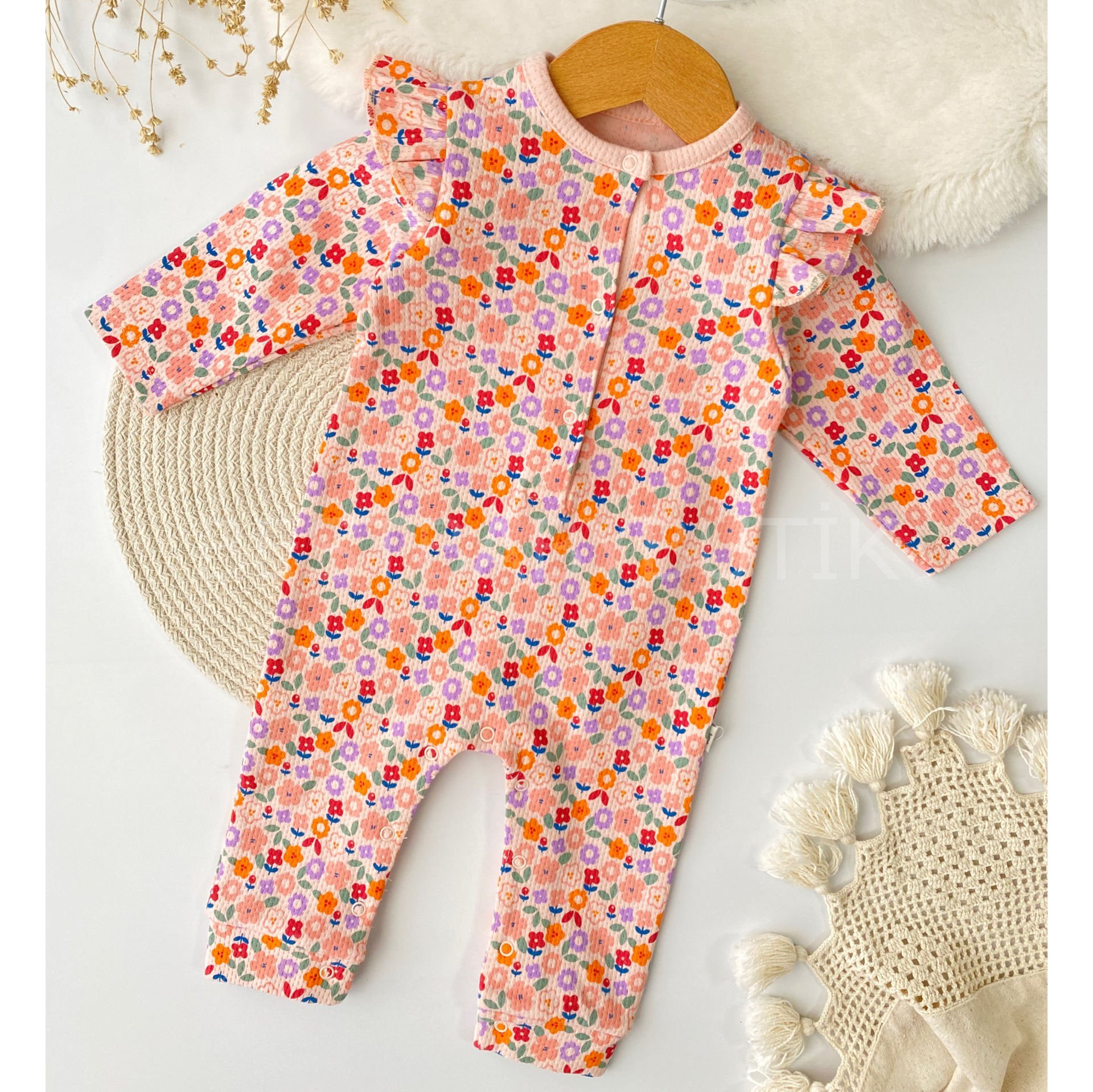 Çıtır Çiçekli Fırfırlı Tulum