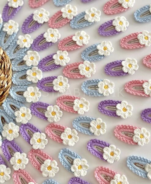 HANDMADE PAPATYA ÖRGÜ TOKA (ADET FİYATI)