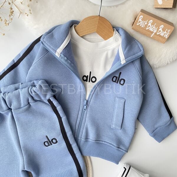 ALO Baskılı Spor Tarz Şardonlu 3’Lü Eşofman Takımı