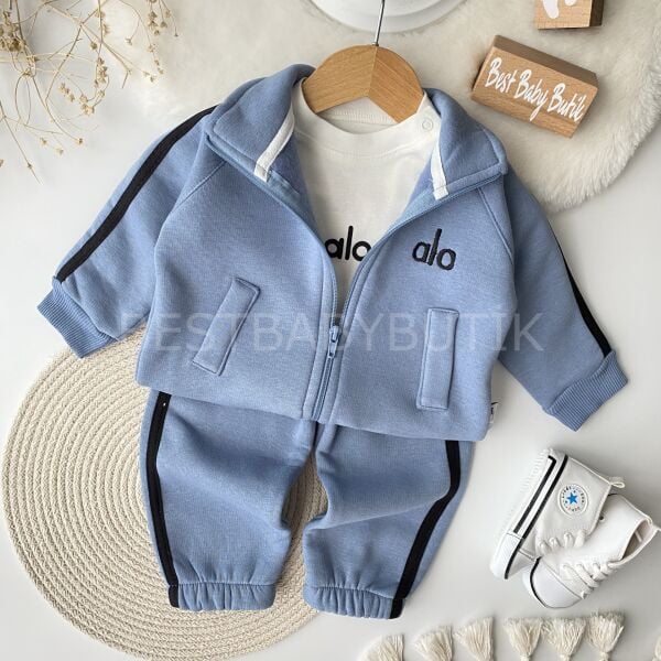 ALO Baskılı Spor Tarz Şardonlu 3’Lü Eşofman Takımı