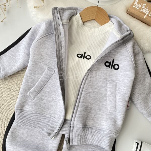 ALO Baskılı Spor Tarz Şardonlu 3’Lü Eşofman Takımı