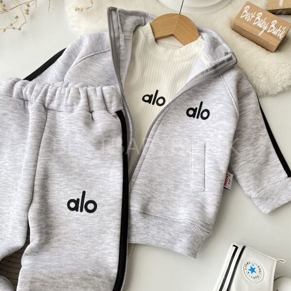 ALO Baskılı Spor Tarz Şardonlu 3’Lü Eşofman Takımı