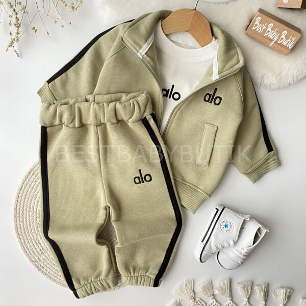 ALO Baskılı Spor Tarz Şardonlu 3’Lü Eşofman Takımı