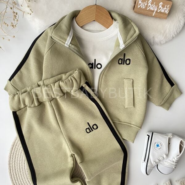 ALO Baskılı Spor Tarz Şardonlu 3’Lü Eşofman Takımı