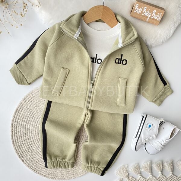 ALO Baskılı Spor Tarz Şardonlu 3’Lü Eşofman Takımı