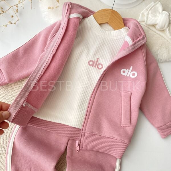 ALO Baskılı Spor Tarz Şardonlu 3’Lü Eşofman Takımı