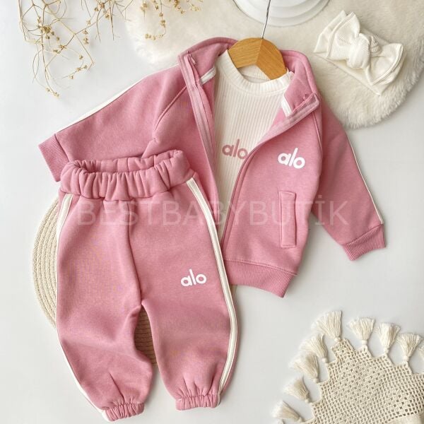 ALO Baskılı Spor Tarz Şardonlu 3’Lü Eşofman Takımı