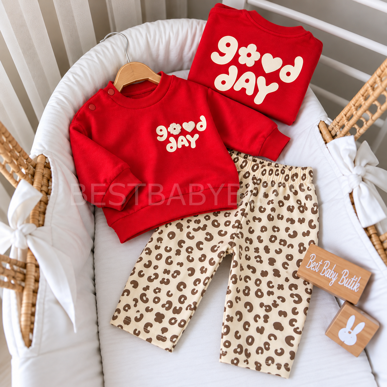 Good Day Baskılı Leopar Eşofmanlı 2 İplik Takım 18-24 AY
