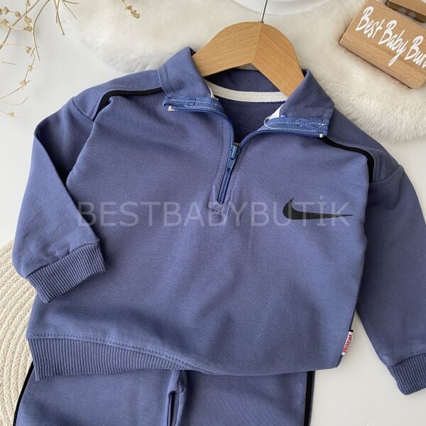 Nike Baskılı Fermuarlı Hakim Yaka Spor İkili Takım