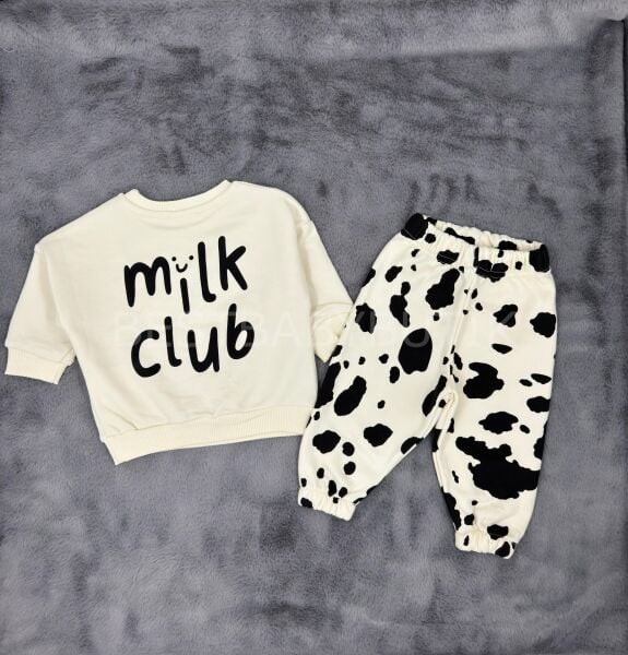 Milk Yazılı Sırt Baskılı Oversize Eşofman Takımı 6-9 AY