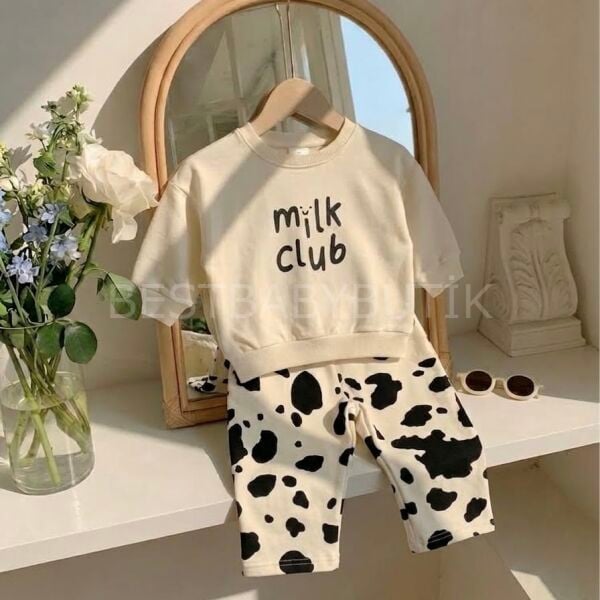 Milk Yazılı Sırt Baskılı Oversize Eşofman Takımı