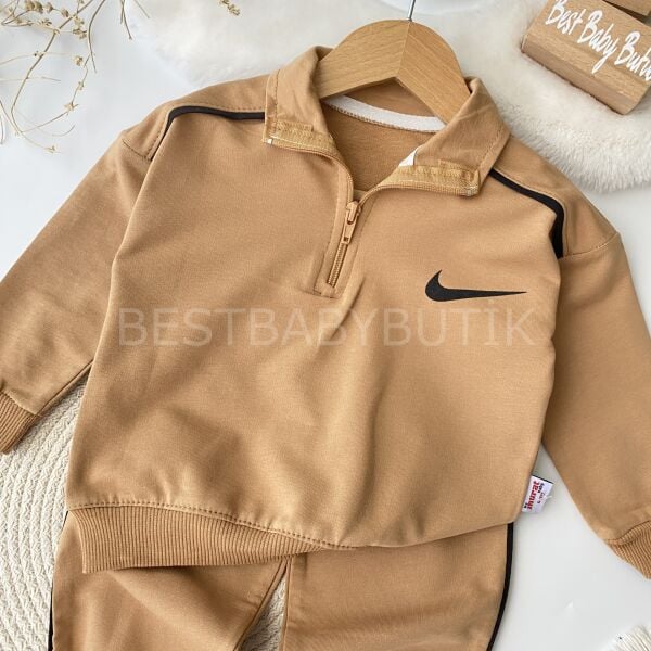 Nike Baskılı Fermuarlı Hakim Yaka Spor İkili Takım