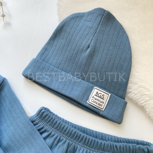 NATUREL SOFT BİYELİ  FİTİLLİ 5 PARÇA HASTANE ÇIKIŞI SETİ