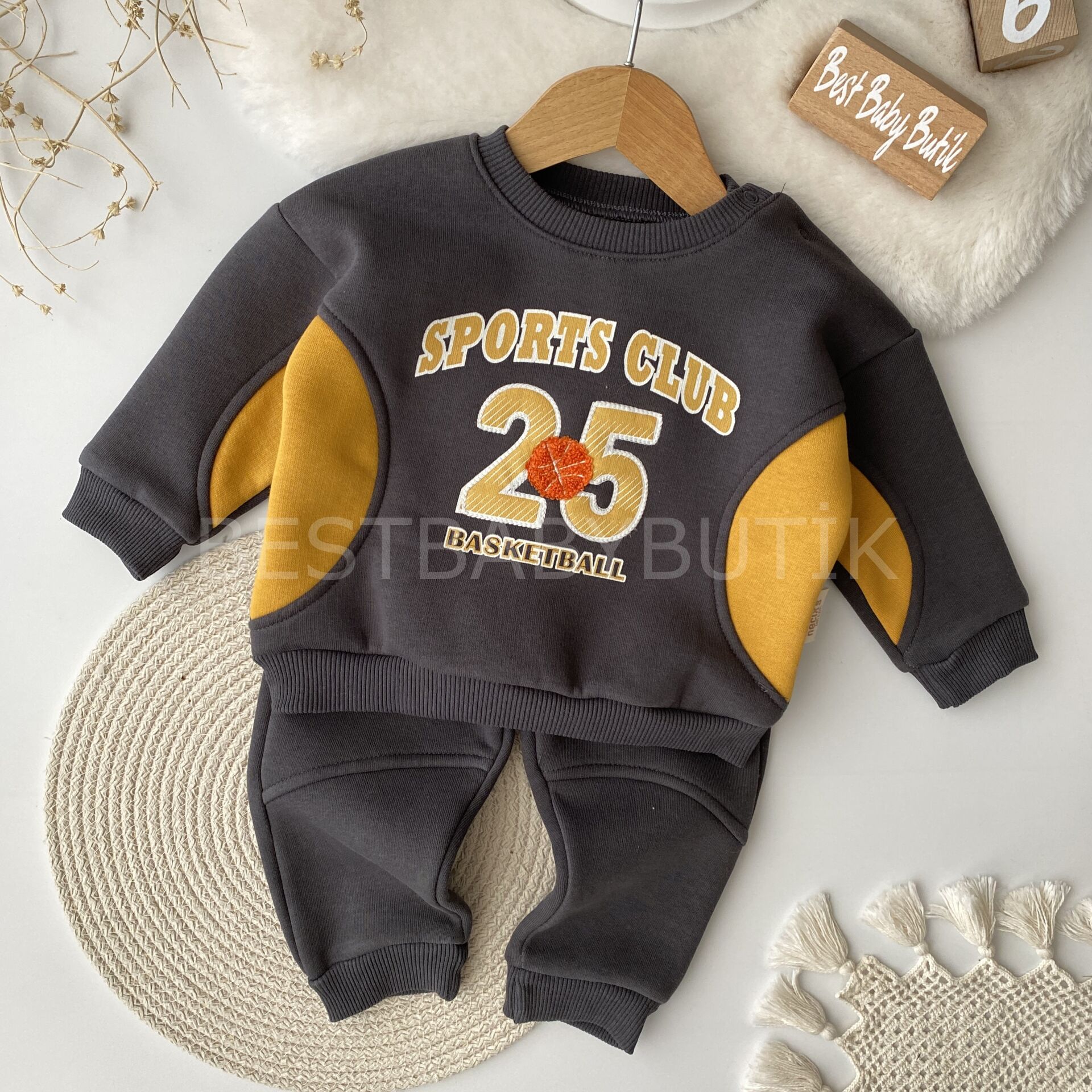 Sport Club Baskılı Oversize Şardonlu 2’Li Takım