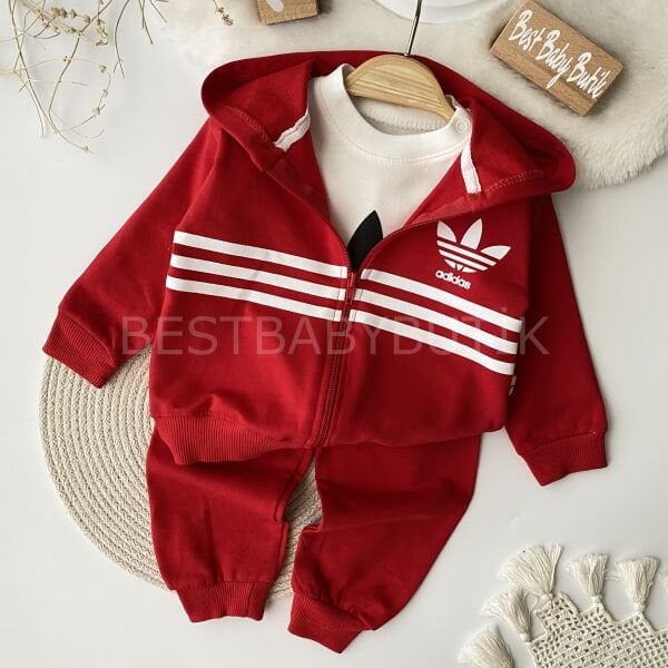 Adidas Çizgili Fermuarlı 3’lü Mevsimlik Eşofman Takımı