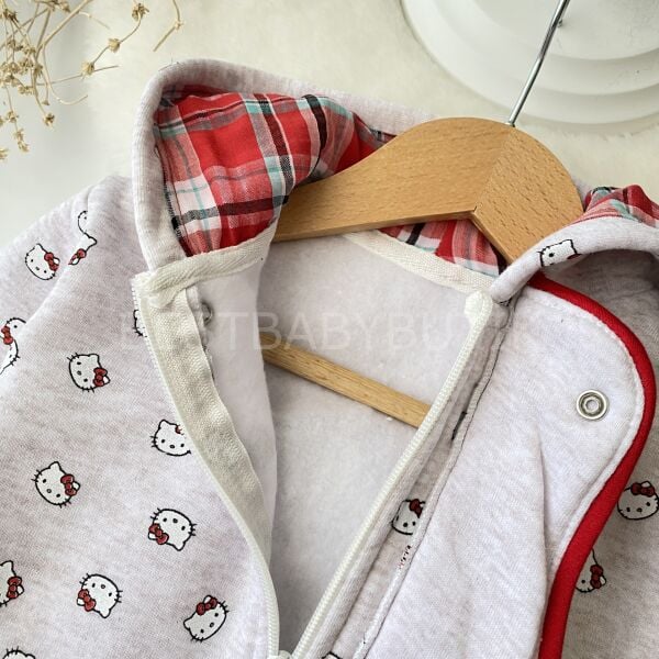 Hello Kitty Baskılı Pötikare Kapşonlu Şardonlu Eşofman Takımı