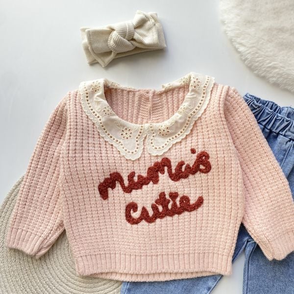 BABY CUTE FİSTO YAKA DETAYLI ÖRGÜ YUMOŞ 2’Lİ TAKIM