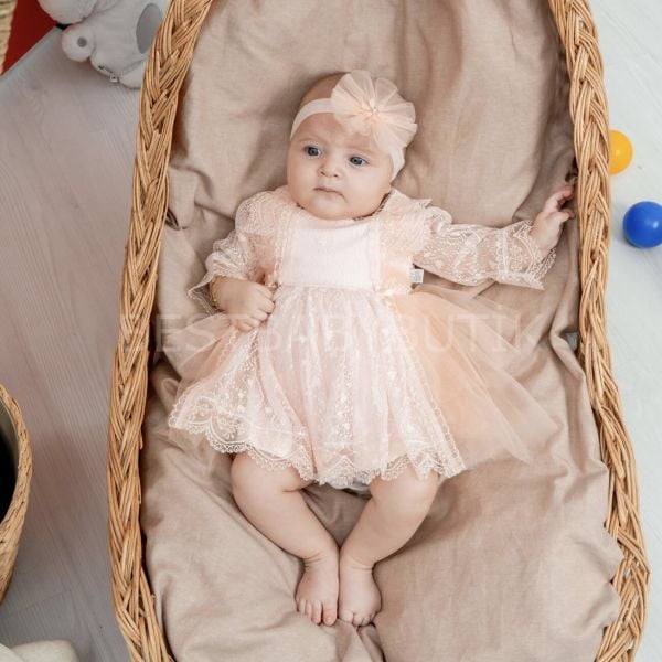 DEFNE FİSTO DANTEL DETAYLI TÜTÜ ETEKLİ ELBİSE VE BANDANASI