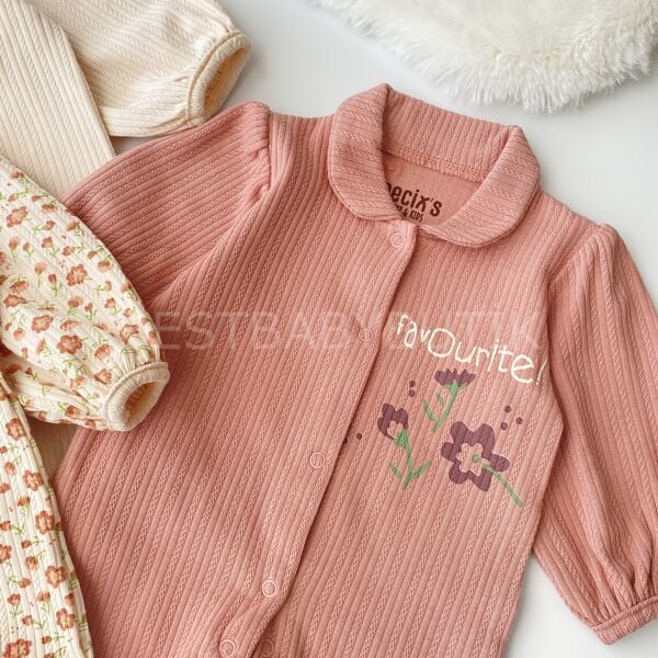 Bebek Yakalı Çiçekli 3’Lü Tulum Seti