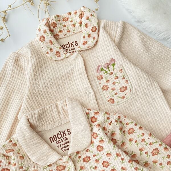 Bebek Yakalı Çiçekli 3’Lü Tulum Seti