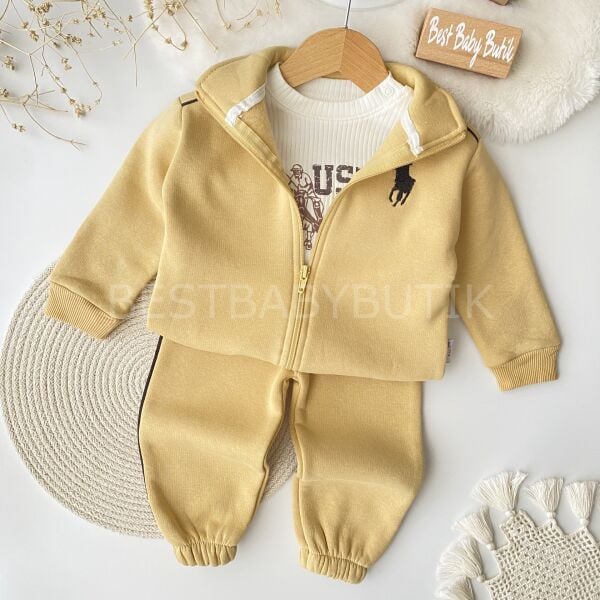 USPA Nakışlı Şardonlu 3’Lü Eşofman Takımı