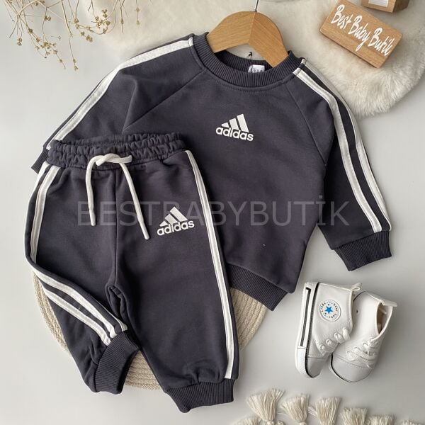 ADİDAS YAZI BASKILI A KALİTE EŞOFMAN TAKIMI (SİYAH)